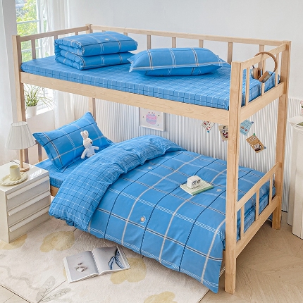 91家纺网 家纺一手货源 找家纺 （总）鑫宇 2025新款全棉13372学生宿舍印花三件套上下铺六件套