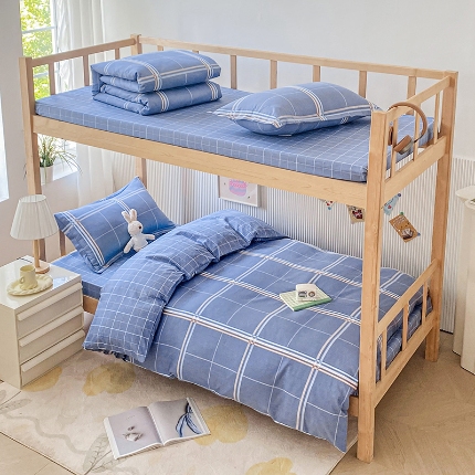 91家纺网 家纺一手货源 找家纺 （总）鑫宇 2025新款全棉13372学生宿舍印花三件套上下铺六件套