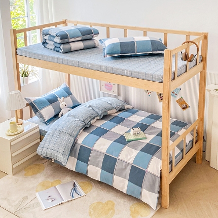 91家纺网 家纺一手货源 找家纺 （总）鑫宇 2025新款全棉13372学生宿舍印花三件套上下铺六件套