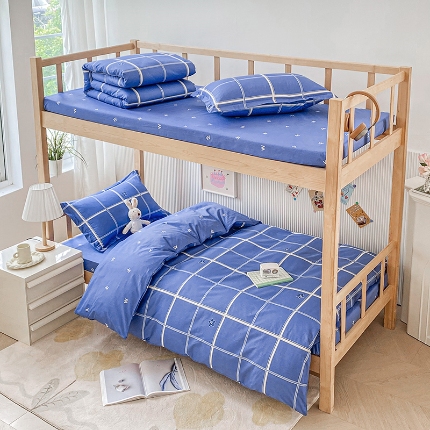 91家纺网 家纺一手货源 找家纺 （总）鑫宇 2025新款全棉13372学生宿舍印花三件套上下铺六件套