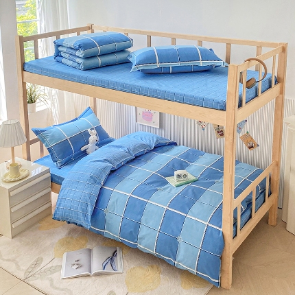 91家纺网 家纺一手货源 找家纺 （总）鑫宇 2025新款全棉13372学生宿舍印花三件套上下铺六件套