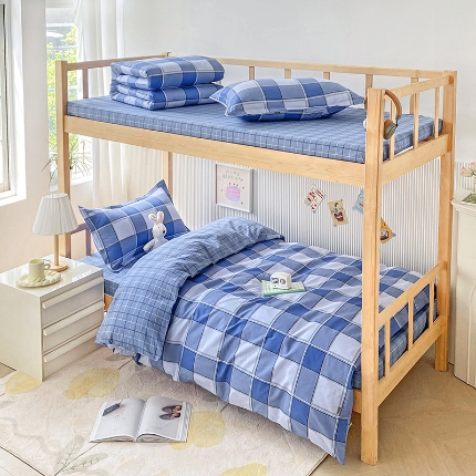 91家纺网 家纺一手货源 找家纺 （总）鑫宇 2025新款全棉13372学生宿舍印花三件套上下铺六件套