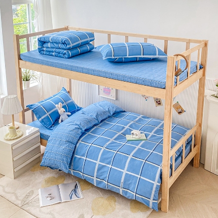 91家纺网 家纺一手货源 找家纺 （总）鑫宇 2025新款全棉13372学生宿舍印花三件套上下铺六件套