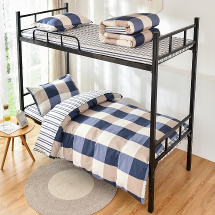 91家纺网 家纺一手货源 找家纺 （总）鑫宇 2025新款全棉13372学生宿舍印花三件套上下铺六件套