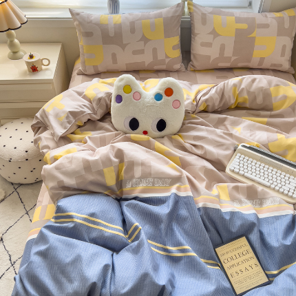 91家纺网 家纺一手货源 找家纺 （总）灿哈家纺 植物羊绒加厚磨毛水洗棉亲肤棉四件套套件单被套单品