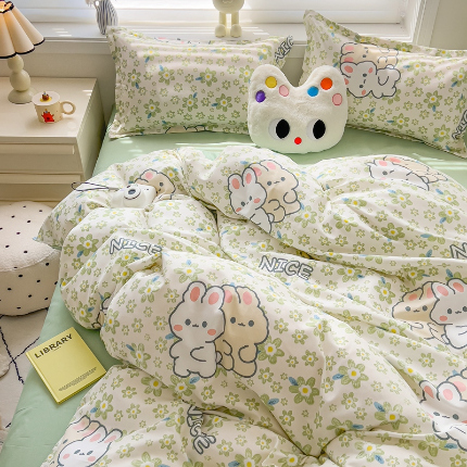 91家纺网 家纺一手货源 找家纺 （总）灿哈家纺 植物羊绒加厚磨毛水洗棉亲肤棉四件套套件单被套单品