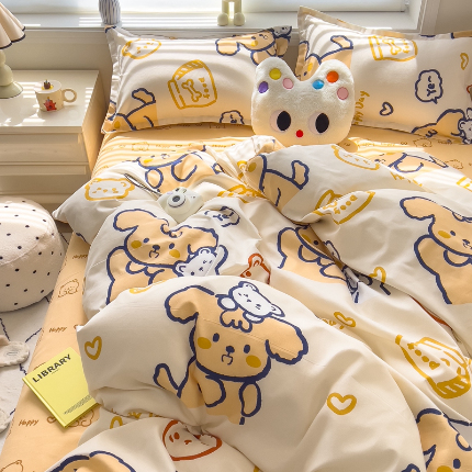 91家纺网 家纺一手货源 找家纺 （总）灿哈家纺 植物羊绒加厚磨毛水洗棉亲肤棉四件套套件单被套单品