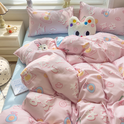 91家纺网 家纺一手货源 找家纺 （总）灿哈家纺 植物羊绒加厚磨毛水洗棉亲肤棉四件套套件单被套单品