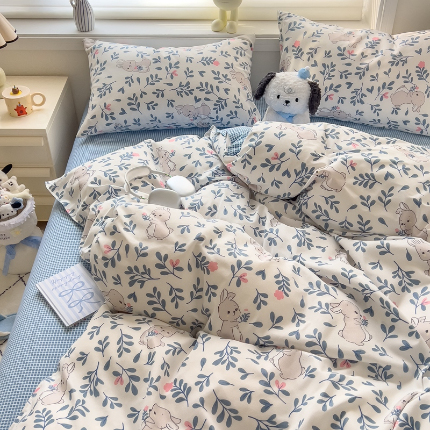 91家纺网 家纺一手货源 找家纺 （总）灿哈家纺 植物羊绒加厚磨毛水洗棉亲肤棉四件套套件单被套单品