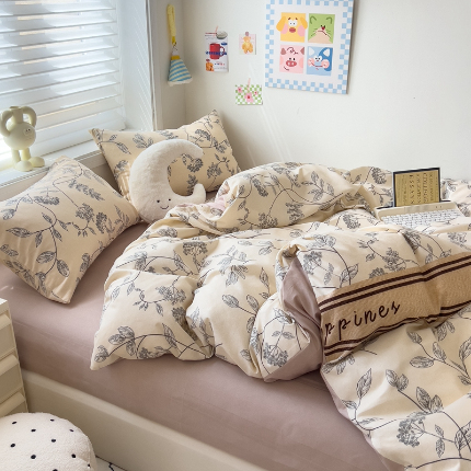 91家纺网 家纺一手货源 找家纺 灿哈2025款磨毛植物羊绒四件套更多花型群下载（新）