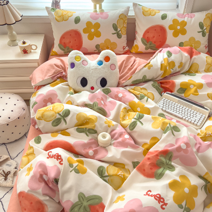 91家纺网 家纺一手货源 找家纺 灿哈 下单植物羊绒加厚磨毛四件套