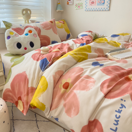 91家纺网 家纺一手货源 找家纺 灿哈2025款磨毛植物羊绒四件套更多花型群下载（新）