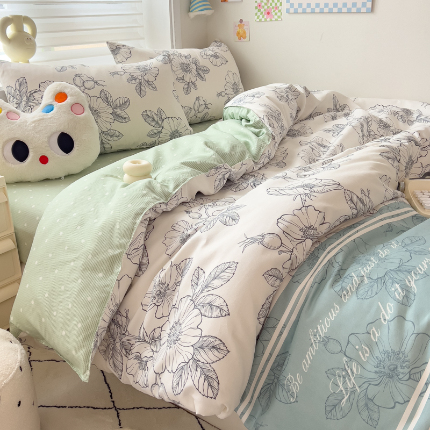 91家纺网 家纺一手货源 找家纺 灿哈2025款磨毛植物羊绒四件套更多花型群下载（新）