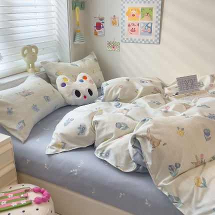 91家纺网 家纺一手货源 找家纺 灿哈2025款磨毛植物羊绒四件套更多花型群下载（新）