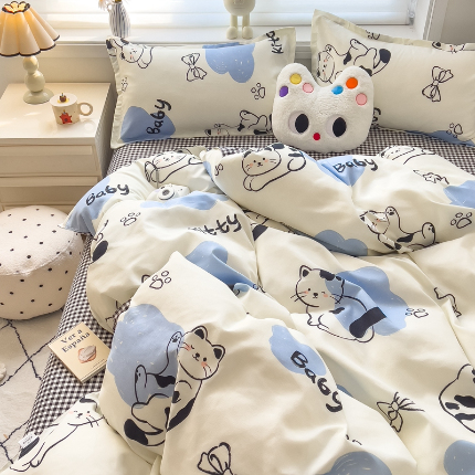 91家纺网 家纺一手货源 找家纺 灿哈2025款磨毛植物羊绒四件套更多花型群下载（新）