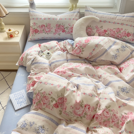 91家纺网 家纺一手货源 找家纺 灿哈2025款磨毛植物羊绒四件套更多花型群下载（新）