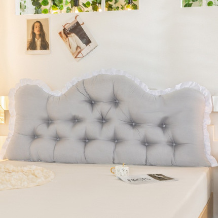 91家纺网 家纺一手货源 找家纺 (总) 碧尔家居 2025新款田园机械钉扣纯色床头靠垫软包靠背抱枕