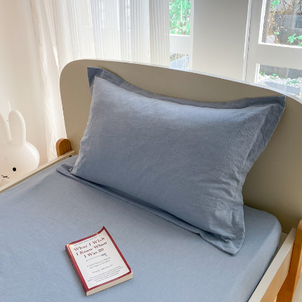 91家纺网 家纺一手货源 找家纺 （总）凌云家纺 2025新款A类全棉水洗棉单枕套反面开口信封式枕套
