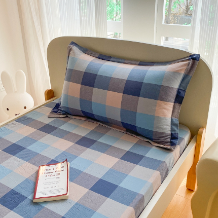 91家纺网 家纺一手货源 找家纺 （总）凌云家纺 2025新款A类全棉水洗棉单枕套反面开口信封式枕套