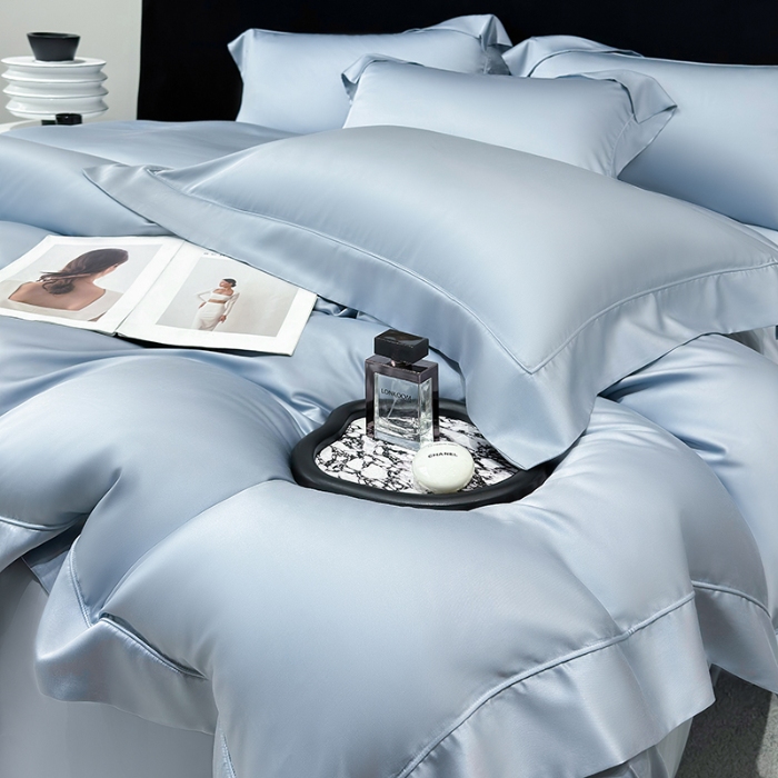 91家纺网 家纺一手货源 找家纺 （总）【兰精公司授权】星蕴家纺 2025新款奥地利兰精天丝莱赛尔纯色埋绳款四件套-莱恩