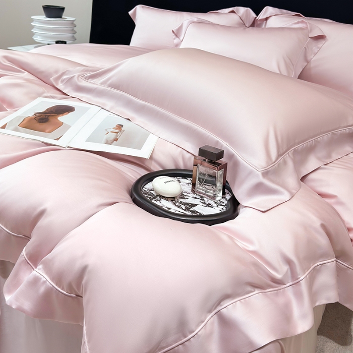 91家纺网 家纺一手货源 找家纺 （总）【兰精公司授权】星蕴家纺 2025新款奥地利兰精天丝莱赛尔纯色埋绳款四件套-莱恩