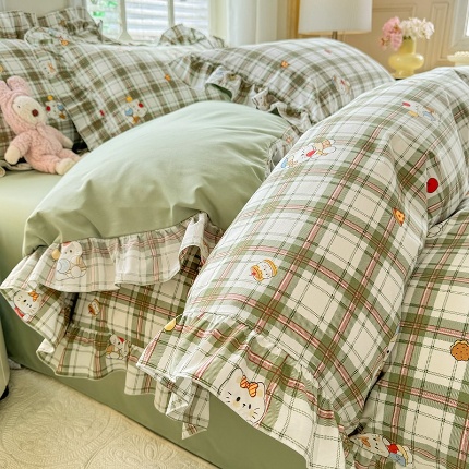 91家纺网 家纺一手货源 找家纺 （总）经年家纺 2025新款韩版花边云朵棉四件套