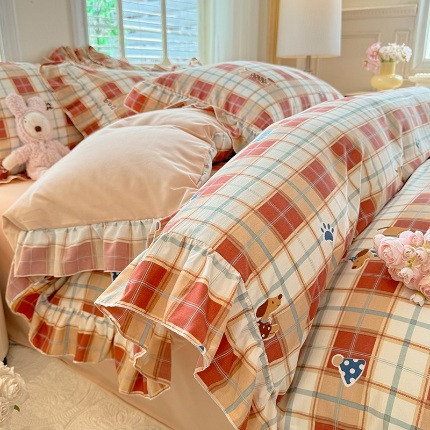 91家纺网 家纺一手货源 找家纺 （总）经年家纺 2025新款韩版花边云朵棉四件套