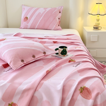 91家纺网 家纺一手货源 找家纺 （总）2025款【有买家秀】纽扣款原棉老粗布夏季凉款空调凉被单