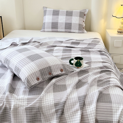 91家纺网 家纺一手货源 找家纺 （总）2025款【有买家秀】纽扣款原棉老粗布夏季凉款空调凉被单