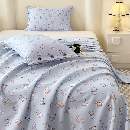 91家纺网 家纺一手货源 找家纺 （总）2025款【有买家秀】纽扣款原棉老粗布夏季凉款空调凉被单