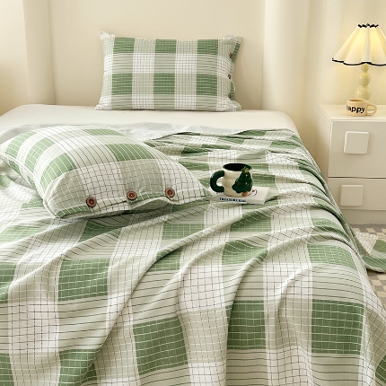 91家纺网 家纺一手货源 找家纺 （总）2025款【有买家秀】纽扣款原棉老粗布夏季凉款空调凉被单