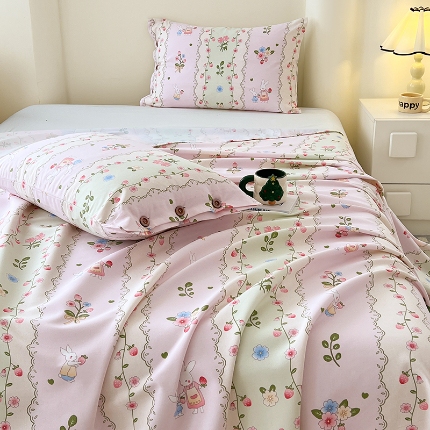 91家纺网 家纺一手货源 找家纺 （总）2025款【有买家秀】纽扣款原棉老粗布夏季凉款空调凉被单