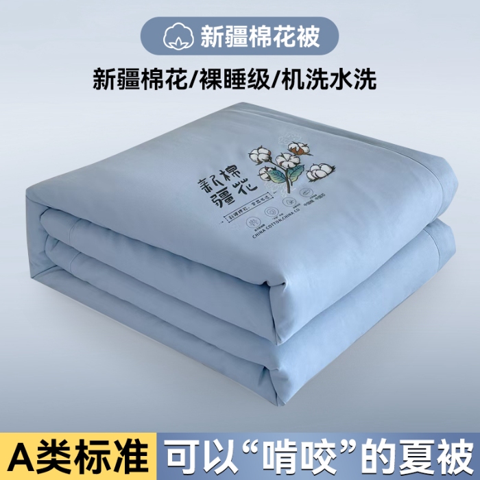 91家纺网 家纺一手货源 找家纺 2025新款新疆棉花夏被A类夏被直播爆款夏凉被可机洗薄被子空调被芯