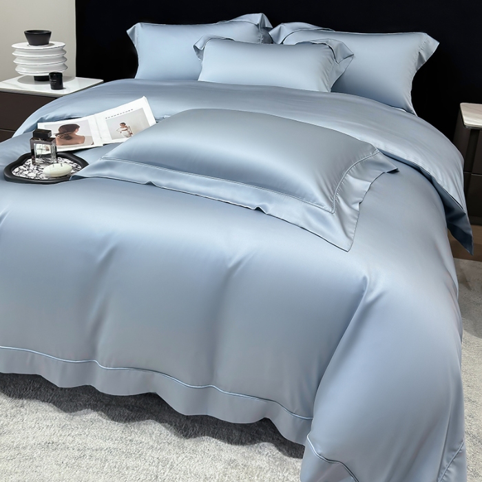 91家纺网 家纺一手货源 找家纺 （总）【兰精公司授权】星蕴家纺 2025新款奥地利兰精天丝莱赛尔纯色埋绳款四件套-莱恩