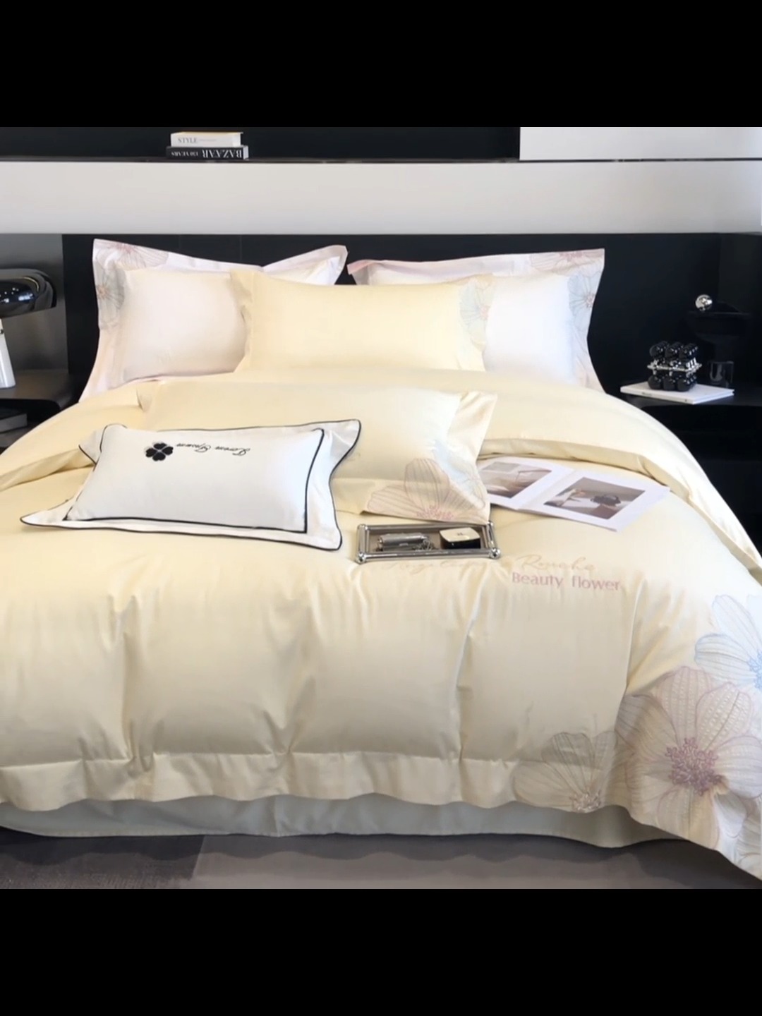 91家纺网 家纺一手货源 找家纺 （总）2025新款新款全棉刺绣四件套-绚丽【高档礼盒包装】