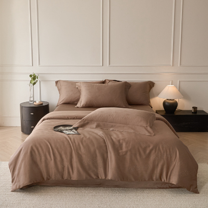 91家纺网 家纺一手货源 找家纺 （总）舒慕 2025新款高端100支长绒棉全棉提花轻奢四件套