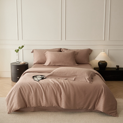 91家纺网 家纺一手货源 找家纺 （总）舒慕 2025新款高端100支长绒棉全棉提花轻奢四件套