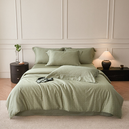 91家纺网 家纺一手货源 找家纺 （总）舒慕 2025新款高端100支长绒棉全棉提花轻奢四件套