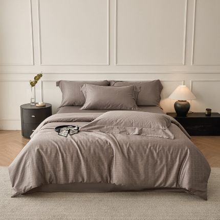 91家纺网 家纺一手货源 找家纺 （总）舒慕 2025新款高端100支长绒棉全棉提花轻奢四件套