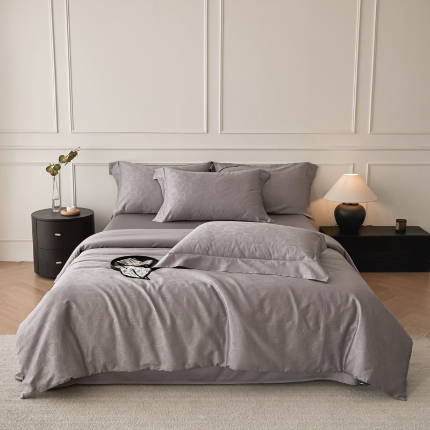 91家纺网 家纺一手货源 找家纺 （总）舒慕 2025新款高端100支长绒棉全棉提花轻奢四件套