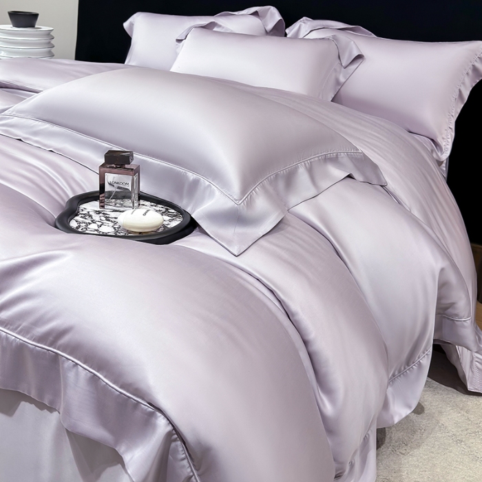 91家纺网 家纺一手货源 找家纺 （总）【兰精公司授权】星蕴家纺 2025新款奥地利兰精天丝莱赛尔纯色埋绳款四件套-莱恩