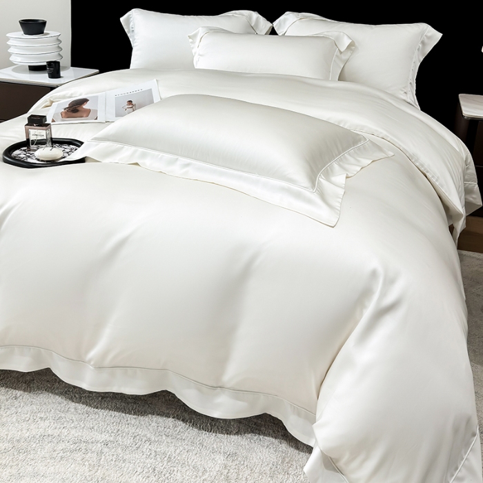 91家纺网 家纺一手货源 找家纺 （总）【兰精公司授权】星蕴家纺 2025新款奥地利兰精天丝莱赛尔纯色埋绳款四件套-莱恩