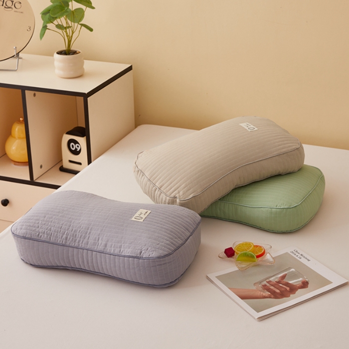 91家纺网 家纺一手货源 找家纺 （总）幸运草2025新款韩版水洗棉砂洗纯荞麦壳面包枕芯护颈椎全荞麦枕