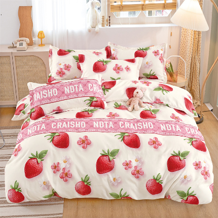 91家纺网 家纺一手货源 找家纺 （总）天之澜 2024新款植物羊绒简约斜纹磨毛四件套