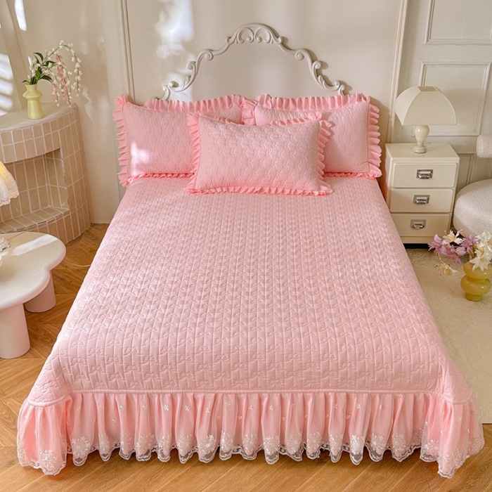 91家纺网 家纺一手货源 找家纺 苏米娜家纺 2025新款凉席席子凉席夏被夏凉被空调被四件套 0花夕-樱花粉