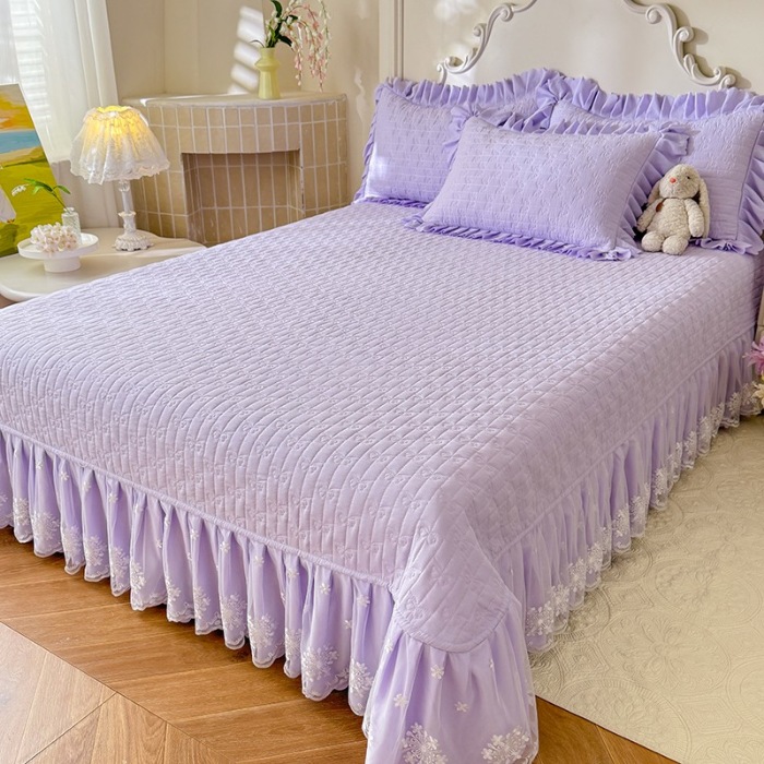 91家纺网 家纺一手货源 找家纺 苏米娜家纺 2025新款凉席席子凉席夏被夏凉被空调被四件套 0花夕-梦幻紫