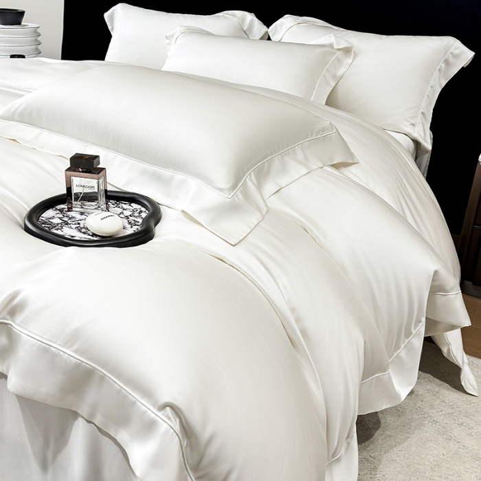 91家纺网 家纺一手货源 找家纺 （总）【兰精公司授权】星蕴家纺 2025新款奥地利兰精天丝莱赛尔纯色埋绳款四件套-莱恩