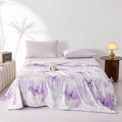 91家纺网 家纺一手货源 找家纺 （总）缔锦家纺 2025新款凉感丝印花夏被