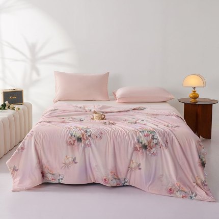 91家纺网 家纺一手货源 找家纺 （总）缔锦家纺 2025新款凉感丝印花夏被