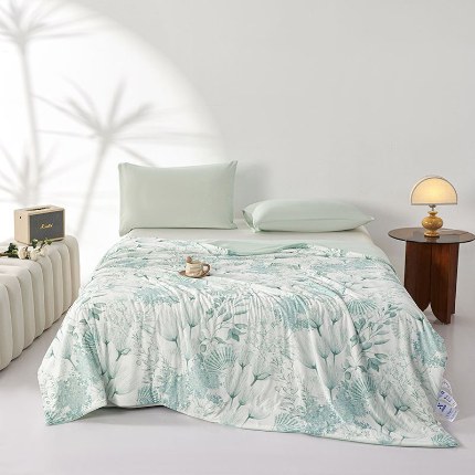 91家纺网 家纺一手货源 找家纺 （总）缔锦家纺 2025新款凉感丝印花夏被